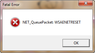 دلیل ارور NET_QueuePacket: WSAENETRESET 